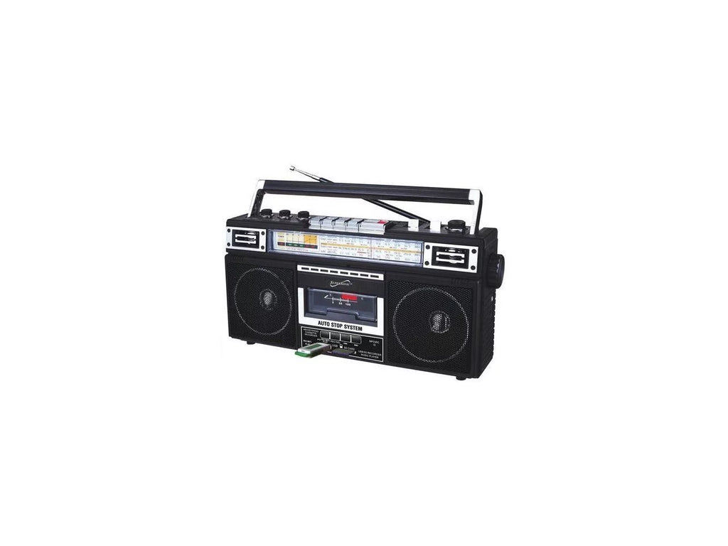 Sizeupersonic Portable AM/FM Radio, Black, SizeC-3201BT-BK