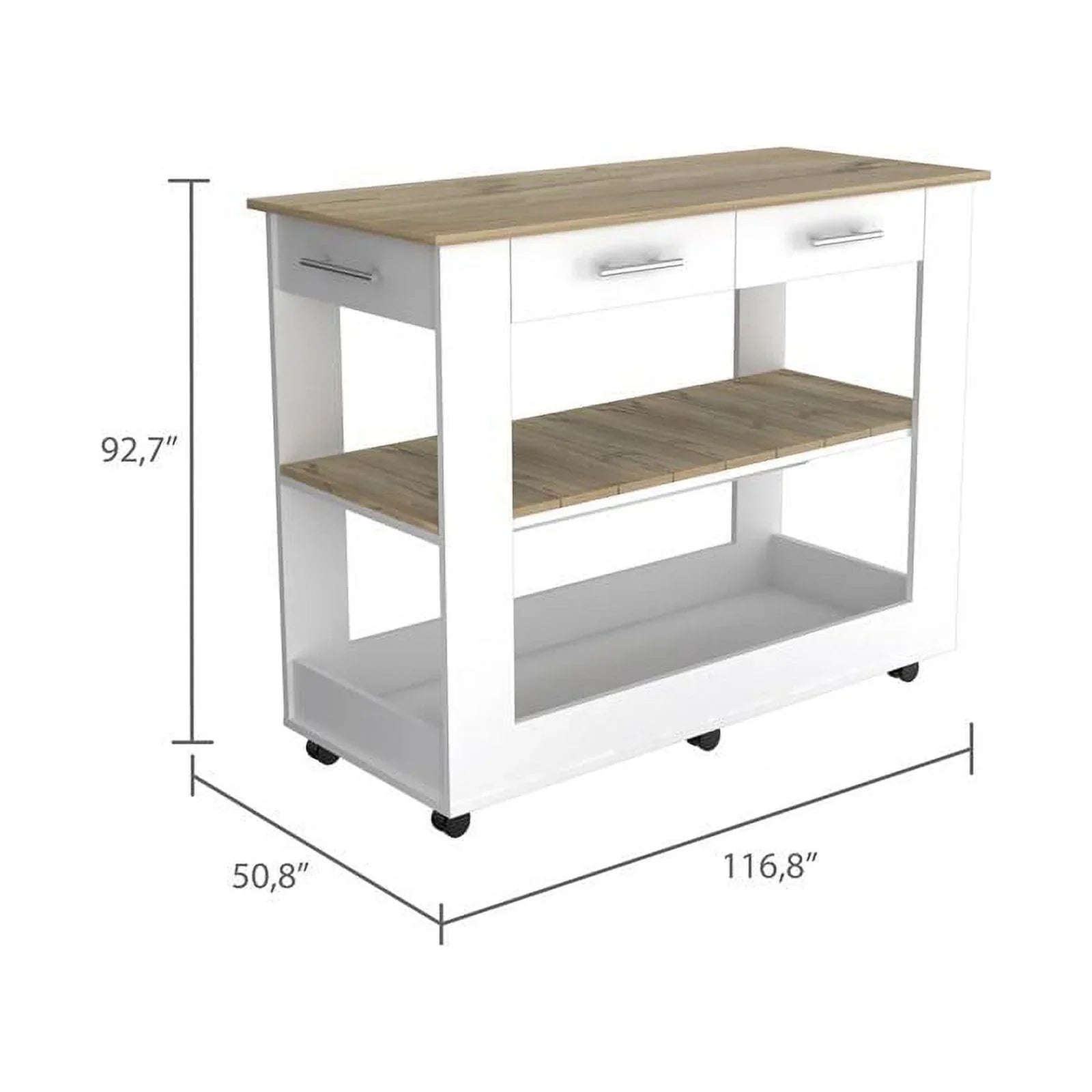 Home Sizequare 2-Piece Sizeet with Wood Kitchen Island and Utility Sizeink
