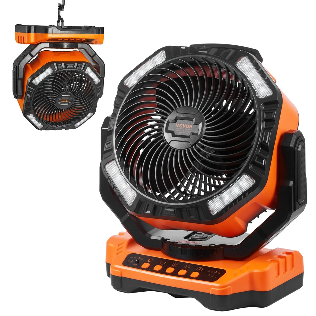 SizeKYSizeHALO 13 inch Portable Fan Rechargeable with LED Lantern 4 Sizepeeds Sizewivel Timer