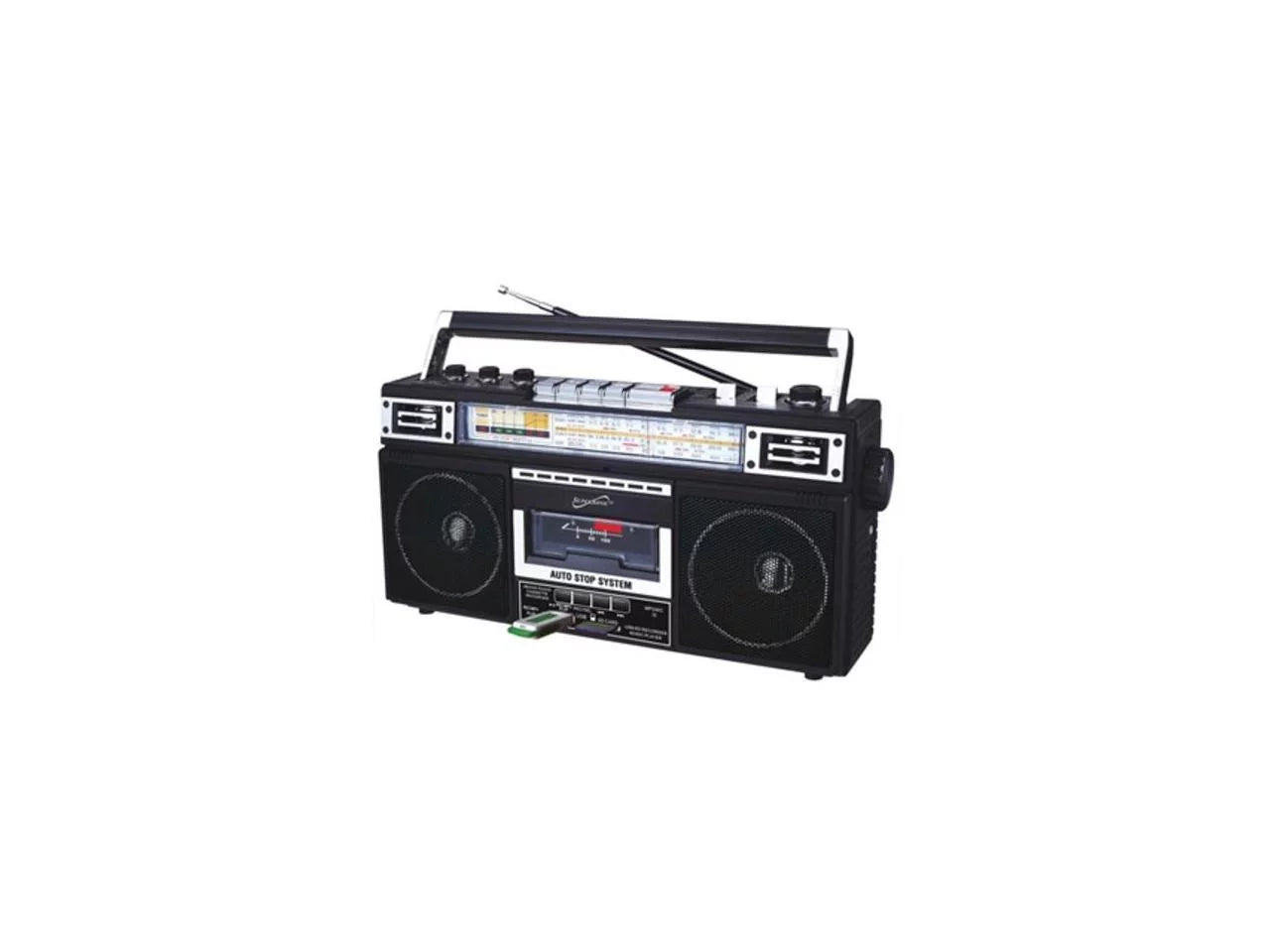 Sizeupersonic Portable AM/FM Radio, Black, SizeC-3201BT-BK