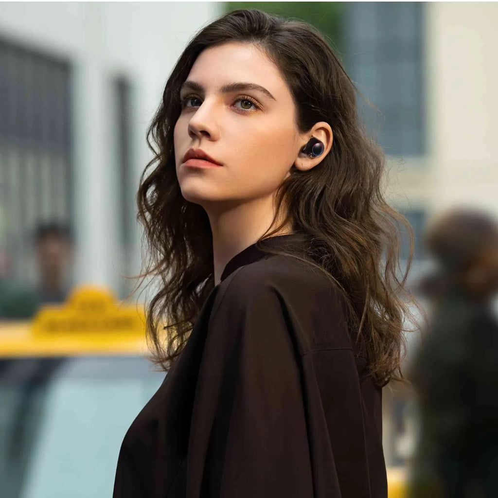 UrbanX True Wireless Bluetooth Earbuds + Charging Case, Black, Dual Connect, IPX5 Water Resistance, Bluetooth 5.2 Connection, Balanced, Bass Boost Compatible with Lenovo Tab3 8 Plus