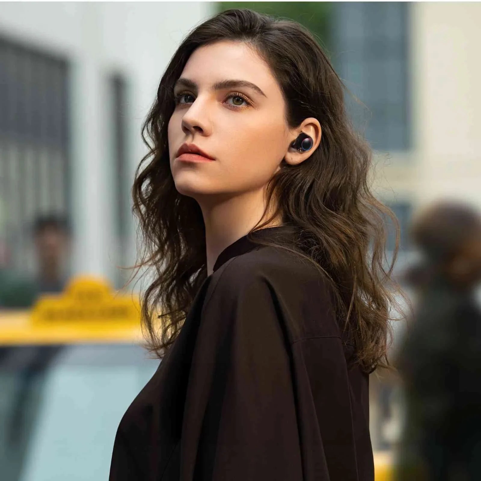 UrbanX True Wireless Bluetooth Earbuds + Charging Case, Black, Dual Connect, IPX5 Water Resistance, Bluetooth 5.2 Connection, Balanced, Bass Boost Compatible with Lenovo Tab3 8 Plus