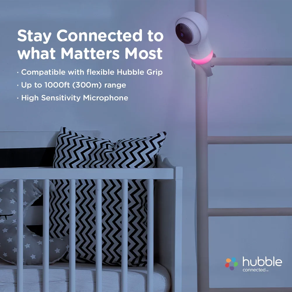 Hubble Connect Nursery Pal Glow, Wi-Fi Baby Monitor with Pan, Tilt, and Zoom Function