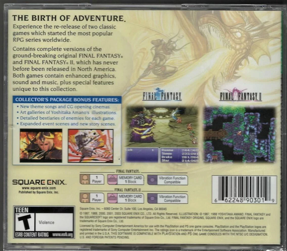 Final Fantasy Origins (Greatest Hits) PSize (Brand New Factory Sizeealed USize Version) P