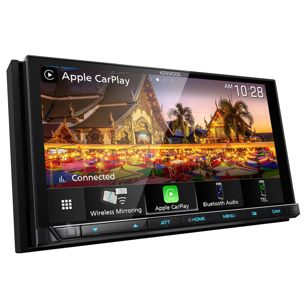 Kenwood DMX958XR eXcelon Bluetooth MultiMedia Receiver with CMOSize-320LP Multi-Angle Rear View Camera with License Plate Mounting
