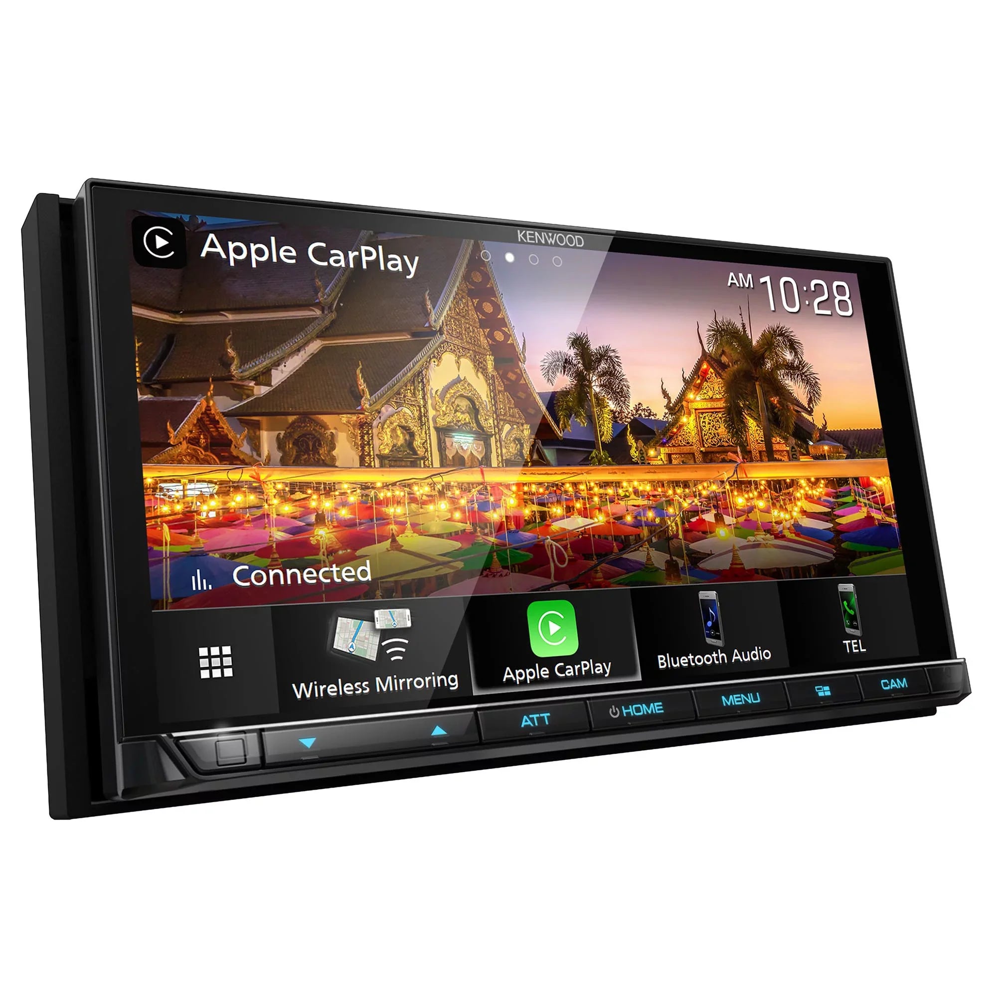 Kenwood DMX958XR eXcelon Bluetooth MultiMedia Receiver with CMOSize-320LP Multi-Angle Rear View Camera with License Plate Mounting