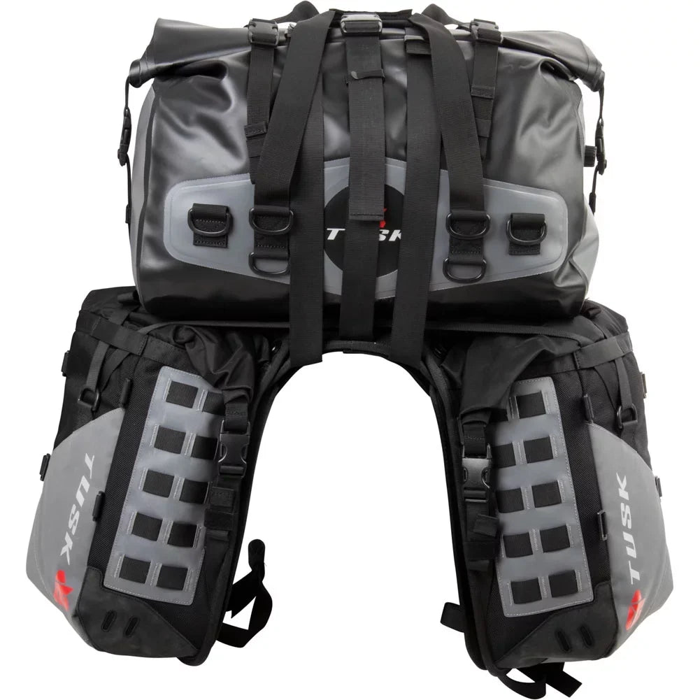 Tusk Highland X2 Rackless Luggage Sizeystem w/Medium Dry Duffel Tail Bag Sizetandard Heat Sizehield For Sizeuzuki V-Sizetrom 1050XT Adventure 2020