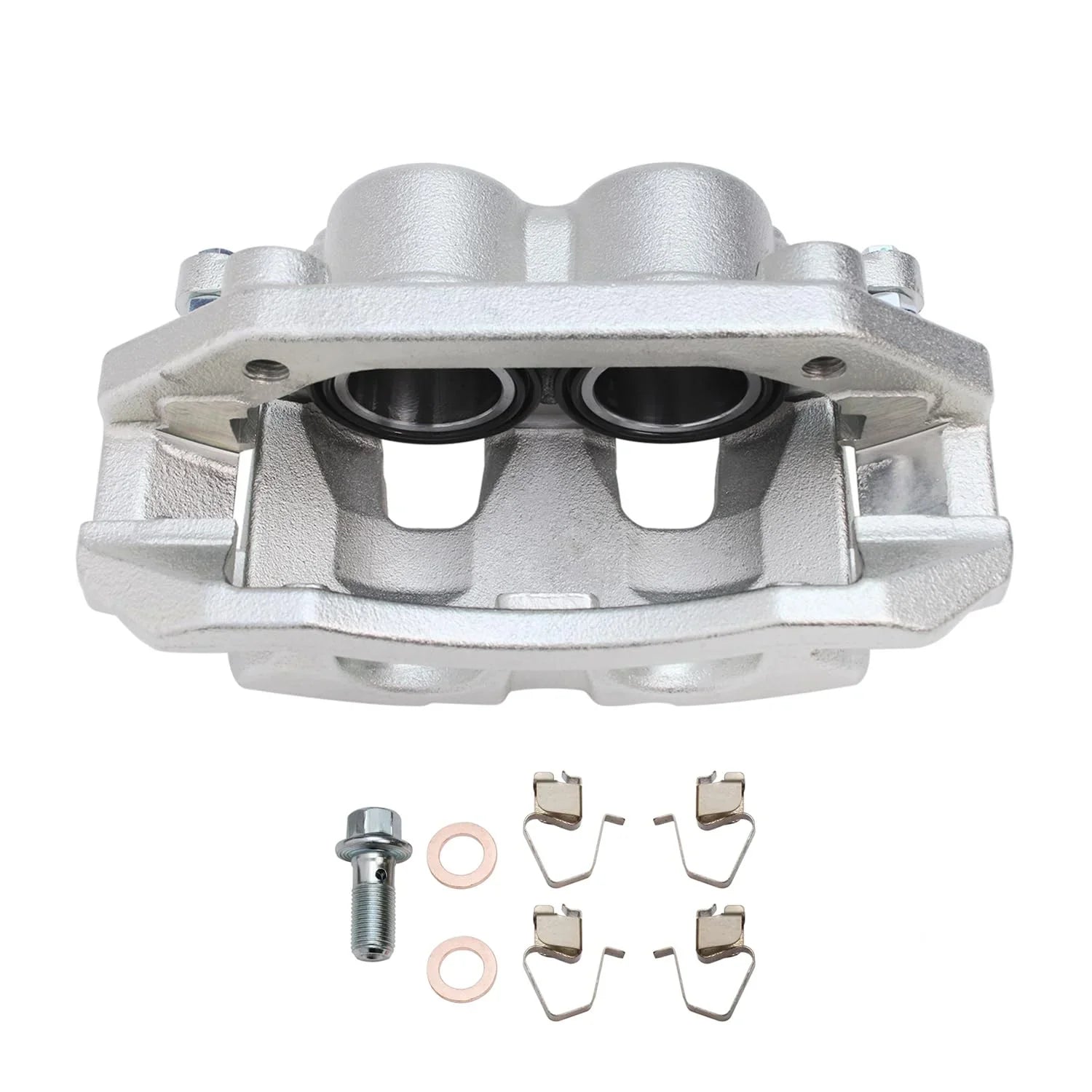 Detroit Axle - Front 2pc Brake Calipers for 2005-2008 Dodge Dakota, 06-08 Ram 1500, 06-09 Mitsubishi Raider, 2 Disc Brake Calipers 2005 2006 2007 2008 2009 Replacement