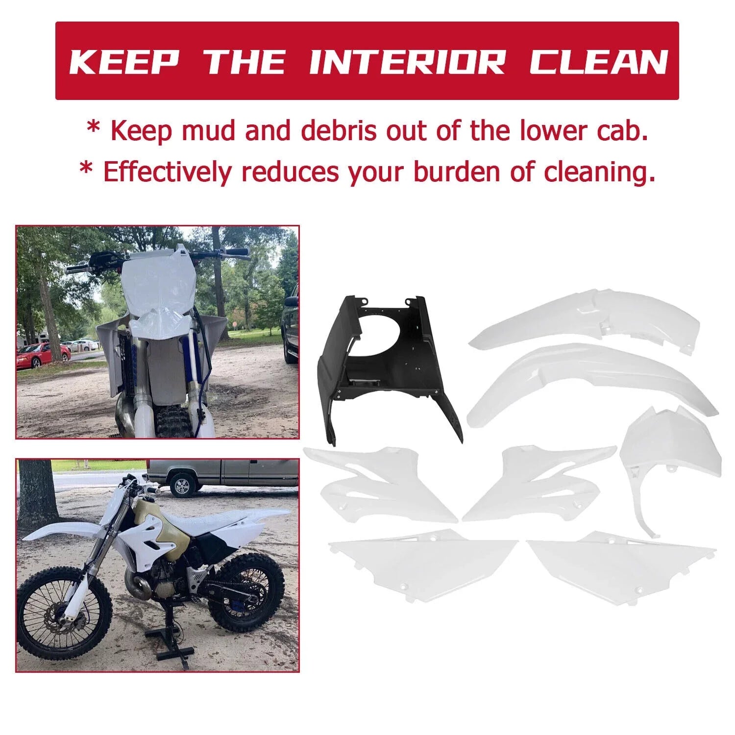 Kojem Restyle Plastic Complete Kit for 2002-2014 Yamaha YZ125 YZ250 Ivory