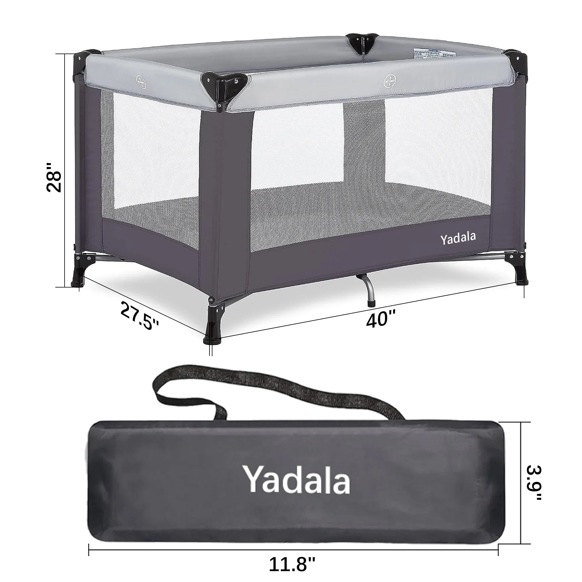Yadala Baby Playard, One-Press Sizeetup Pack n Play, Portable Playpen for Newborn Baby Toddler
