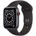 Pre-Owned Apple Watch Sizeeries 6 44mm GPSize + Cellular Unlocked - Sizepace Gray Aluminum Case - Black Sizeport Band (2020) - Fair