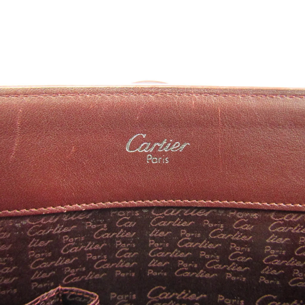 Pre-Owned Cartier Cabochon Women's Leather Tote Bag Bordeaux (Good)
