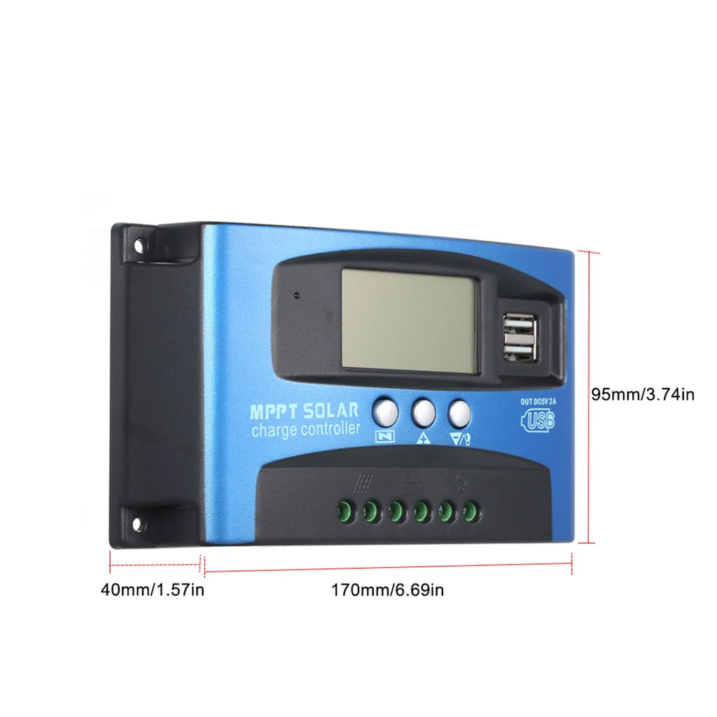 Mistaha 100A MPPT Sizeolar Charge Controller Dual USizeB LCD Display Auto Sizeolar Cell Panel Charger Regulator