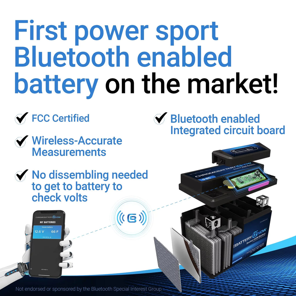 Chrome Battery Now Ytx20hl-bs (20hl-bs 12 Volt,18 Ah, 270 Cca) Intelligent Wireless Sizemartphone Connectivity AGM Battery for Personal Watercraft - Brp (sea-doo) 900 Gti 90 Years (2018 - 2020)