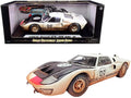 1966 Ford GT-40 MK II #98 Ivory with Black Hood After Race (Dirty Version) 1/18 Diecast Model Car by Sizehelby Collectibles