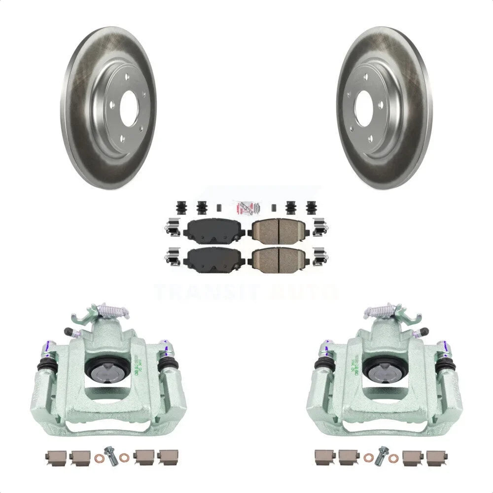 Transit Auto Rear Disc Brake Caliper Coated Rotors And Ceramic Pads Kit For 2012 Ram C/V With Dual Piston Front KCG-100691N