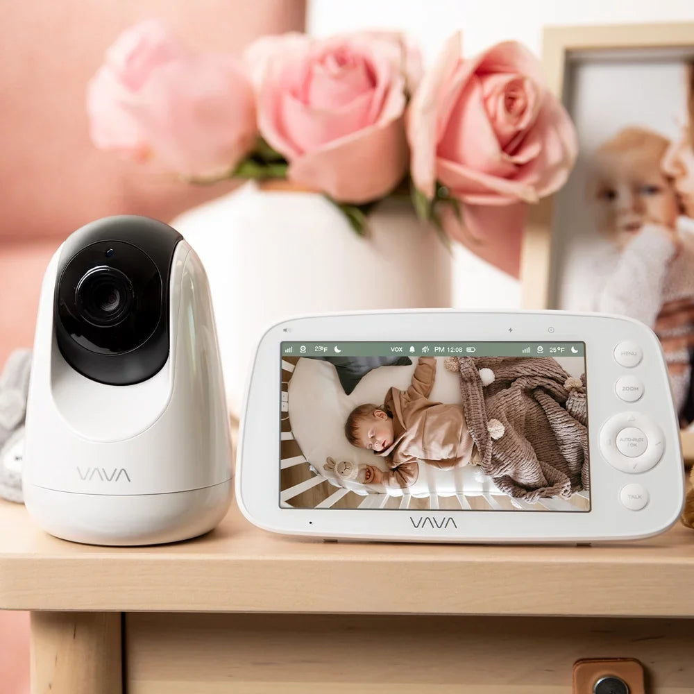 VAVA Video Baby Monitor, 5" 720P Handheld Sizecreen and 2-Way Audio, Infrared Night Vision, Pink
