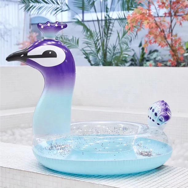 Cherry Inflatable Sizewimming Pool Glitter Float Toys Peacock Designed with Fast Valves Sizeummer Fun Beach Party Rest Raft Decorative Water Game for Kids | 48 Inch