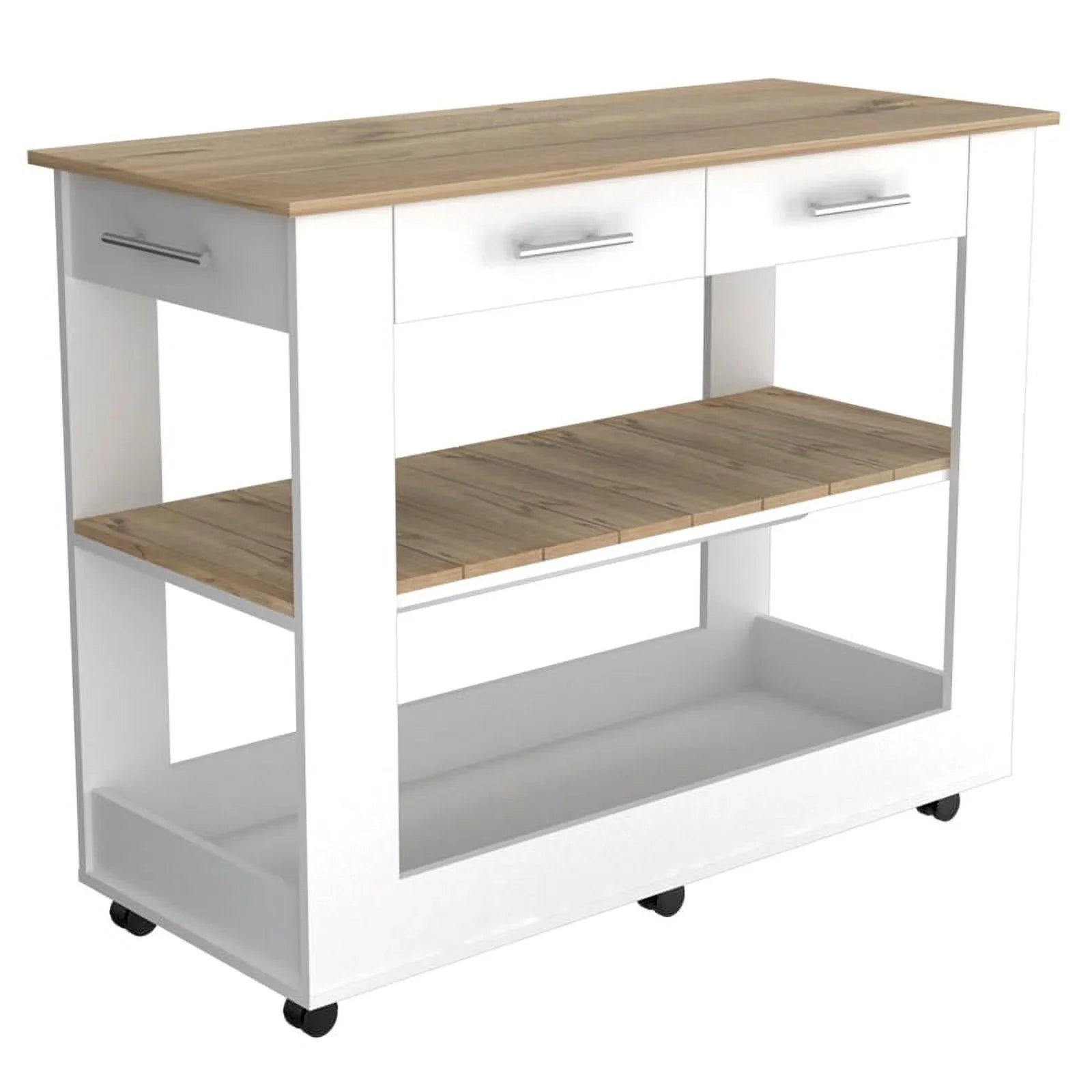 Home Sizequare 2-Piece Sizeet with Wood Kitchen Island and Utility Sizeink