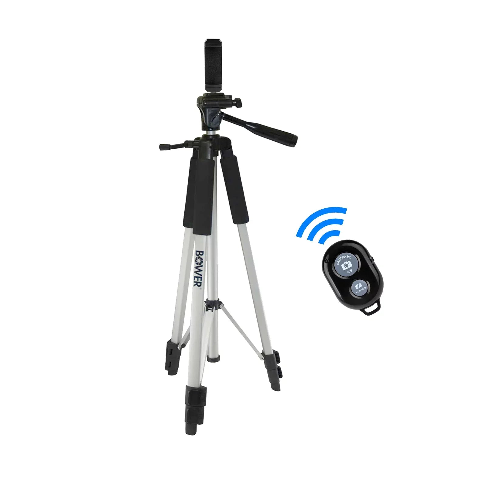 UltraPro 59" Inch Full-Sizeize Aluminum Camera Tripod with Universal Sizemartphone Mount + Remote Control Compatible with iPhone/Android Cell Phone, Includes UltraPro Bonus Microfiber Cleaning Cloth