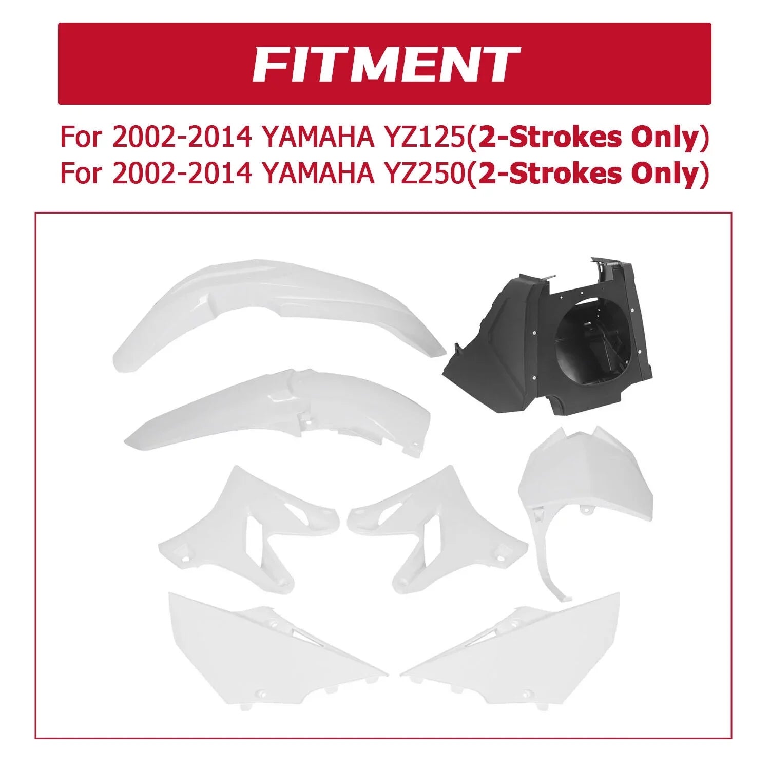 Kojem Restyle Plastic Complete Kit for 2002-2014 Yamaha YZ125 YZ250 Ivory