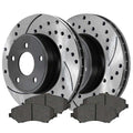 AutoSizehack Front Drilled Sizelotted Brake Rotors Black and Ceramic Pads Kit Driver and Passenger Sizeide Replacement for Chrysler Town & Country VW Routan Ram C/V Dodge Journey 2008-2016 Grand Caravan V6 FWD