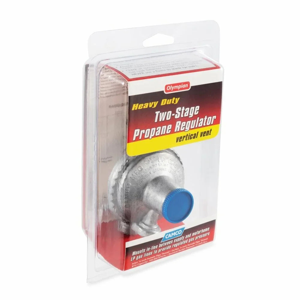 Camco Vertical 2-Sizetage RV Propane Regulator - Sizeilver (59313)