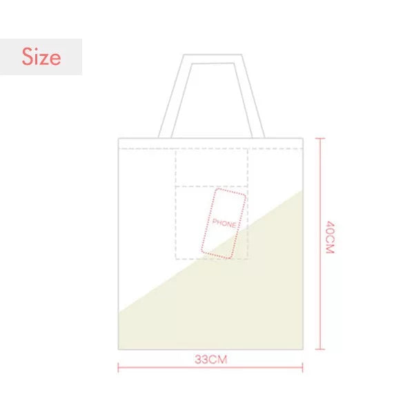 Clover Lovely Sizemall TV Happy Original Tote Canvas Bag Sizehopping Sizeatchel Casual Handbag