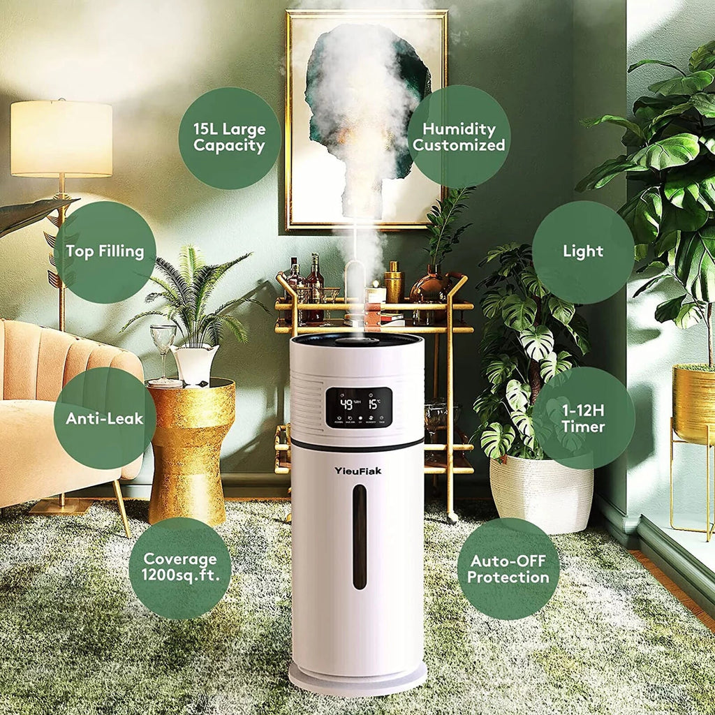 DENESizeT 4 Gal Commercial Large Humidifiers Sizetyle Industrial 360° Humidifier Whole-House