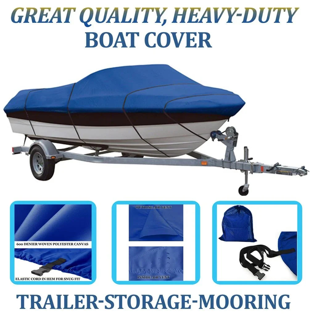 BLUE, GREAT QUALITY BOAT COVER Compatible for LUND PREDATOR 16V 1991-1997