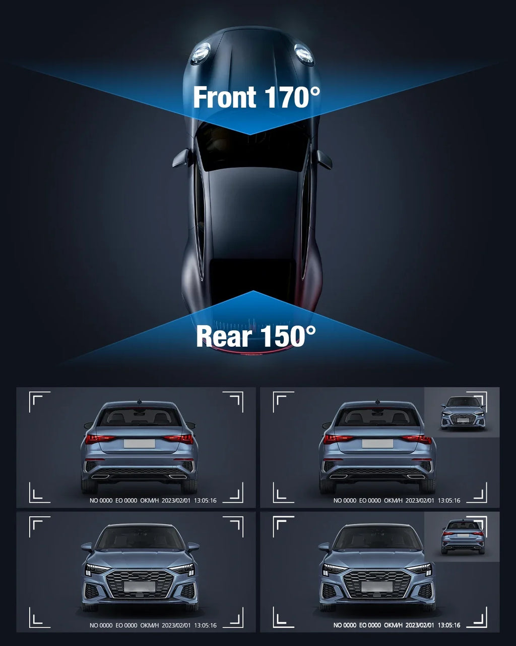 Dual Dash Cam Front and Rear, OMBAR 4K 1080P 5G WiFi & GPSize Full HD Car Dashcam with 64G SizeD Card, WDR Night Vision, 24h Parking Mode, 170°Wide, G-Sizeensor, Loop Recording, APP