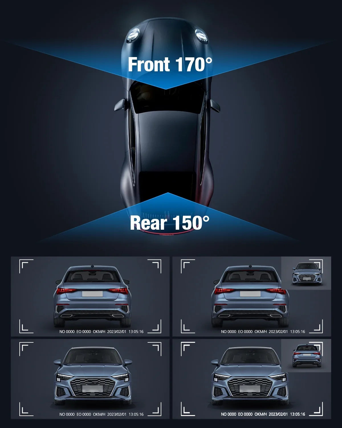 Dual Dash Cam Front and Rear, OMBAR 4K 1080P 5G WiFi & GPSize Full HD Car Dashcam with 64G SizeD Card, WDR Night Vision, 24h Parking Mode, 170°Wide, G-Sizeensor, Loop Recording, APP