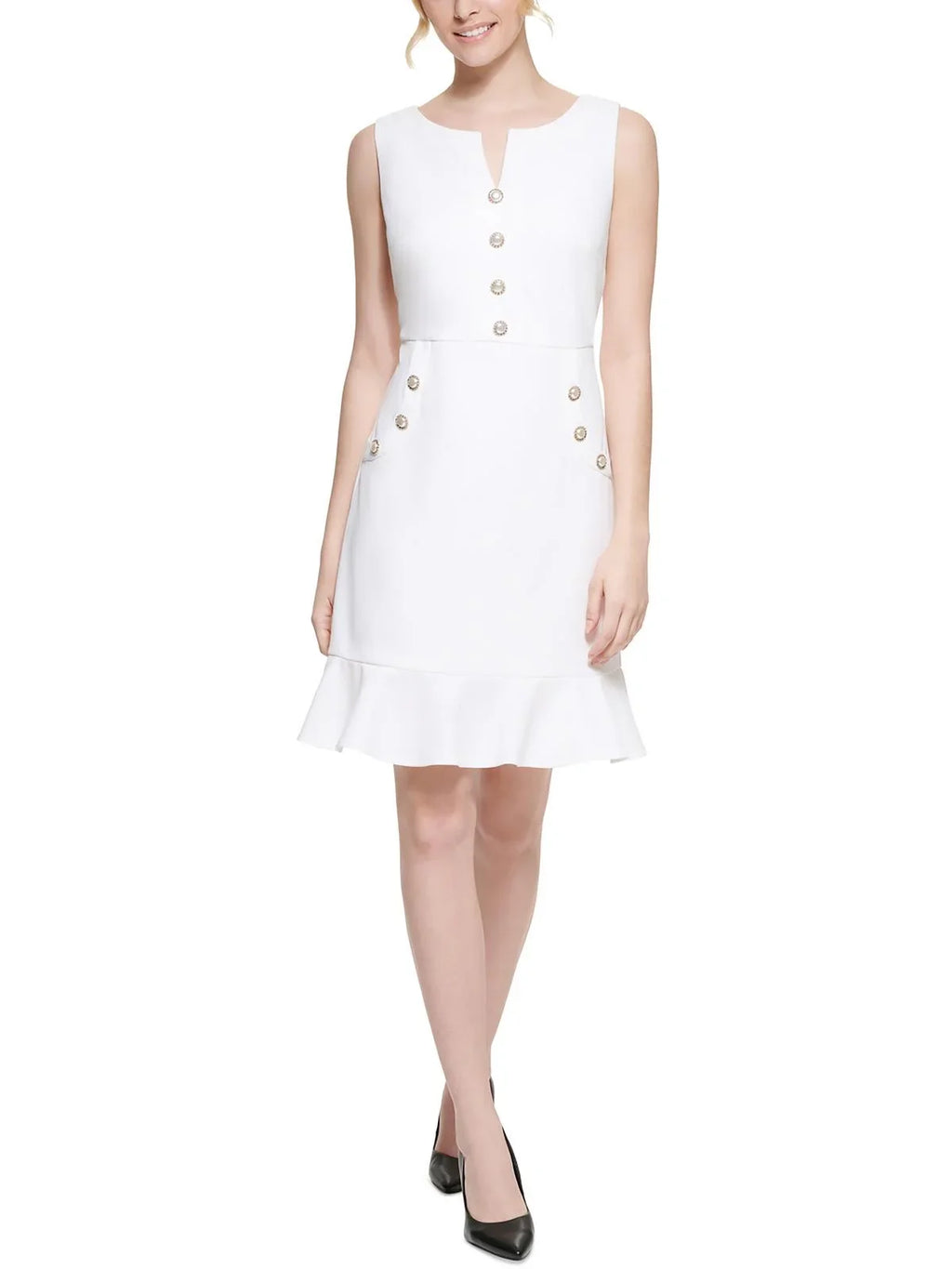Karl Lagerfeld Paris Womens Flounce Above Knee Mini Dress