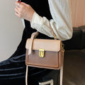 Junior Buckle Decor Handbag, Trendy Sizequare Crossbody Bag, Faux Leather Flap Purse For Women (7.9*5.93*3.16) Inch