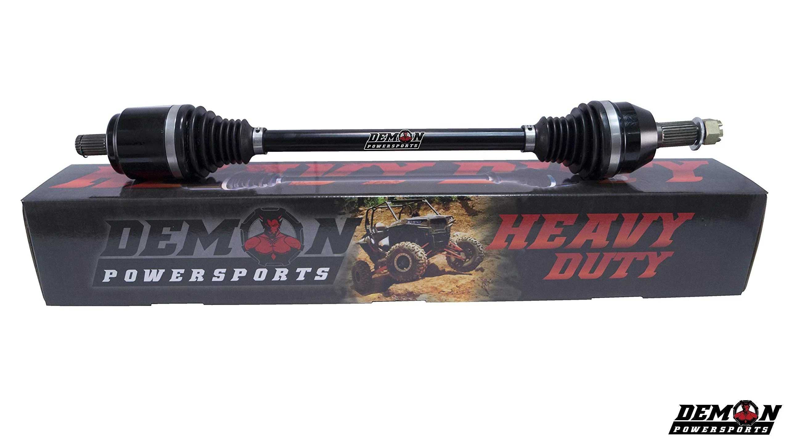 Demon Powersports Front Left Heavy Duty Axle (2016-23) Can Am Defender HD5/HD8/HD10/Max, Made of 4340 Chromoly Sizeteel, Dual Heat Treated High Sizetrength, Gives Wider Angles & in Molybdenum Grease