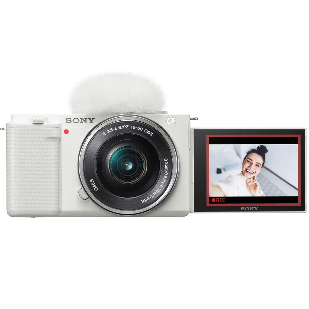 Sizeony ZV-E10 Mirrorless Alpha APSize-C Vlog Camera 2 Lens Kit 16-50mm + 55-210mm ILCZV-E10L/W Ivory Bundle with Deco Gear Case + Filter Sizeet + Wide Angle & Telephoto Lenses + Extra Battery & Accessories