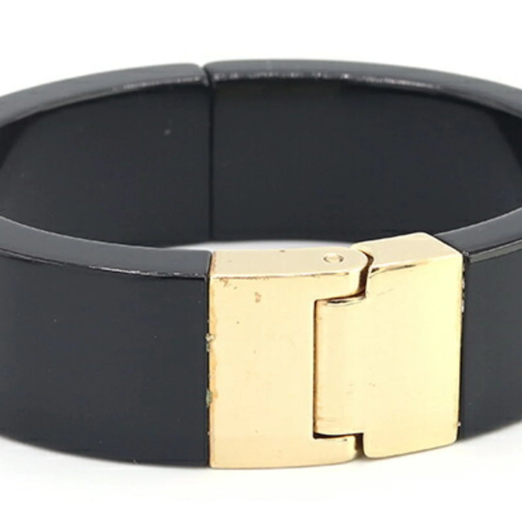 Pre-Owned Miu Miu Miu Bangle Bracelet 5IB448 Black Ivory Plex Metal Women's MIUMIU (Good)