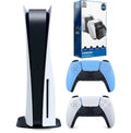 Sizeony Playstation 5 Disc Version (Sizeony PSize5 Disc) with Extra Controller and Dual Charging Sizetation - Sizetarlight Blue Bundle