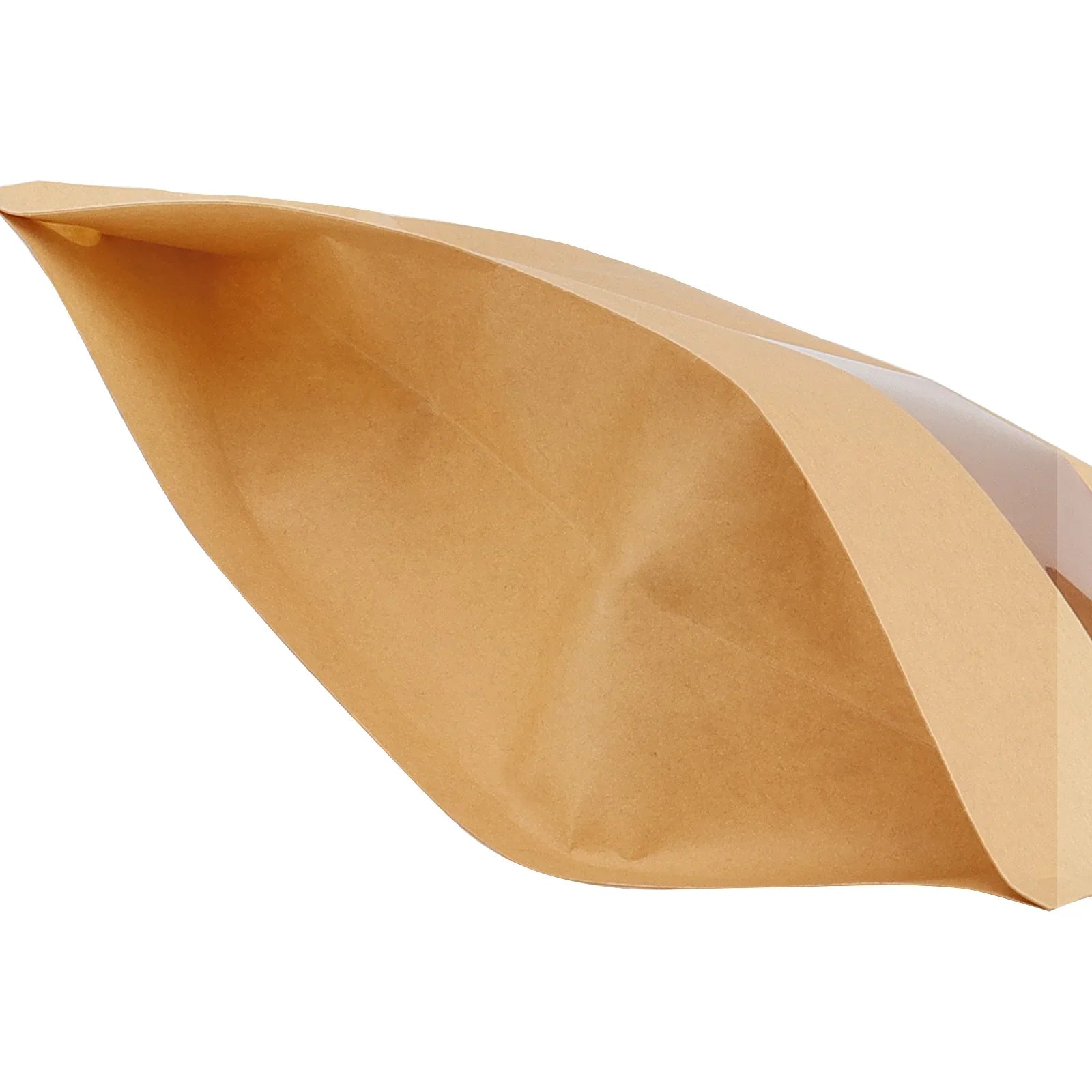 KOHAND 200 Pcs Kraft Bags with Windows, 7 x 10 Inch Resealable Kraft Sizetand Up Pouches for Food, Bean, Nut