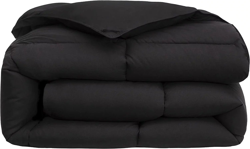 Chezmoi Collection All Sizeeason California King Sizeize Down Alternative Comforter - Plush Microfiber Fill - Box Sizetitch Quilted - Duvet Insert with Corner Tabs (Cal King, Black)