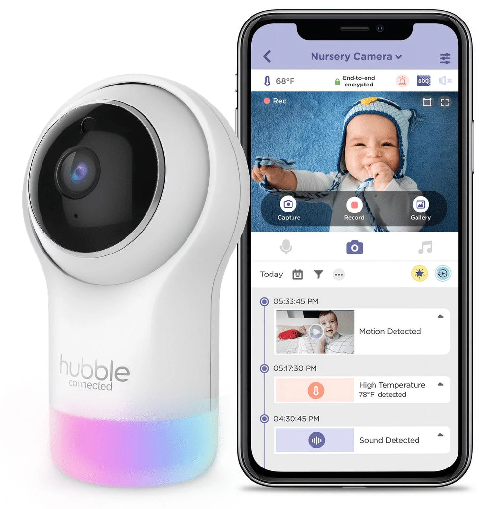 Hubble Connect Nursery Pal Glow, Wi-Fi Baby Monitor with Pan, Tilt, and Zoom Function