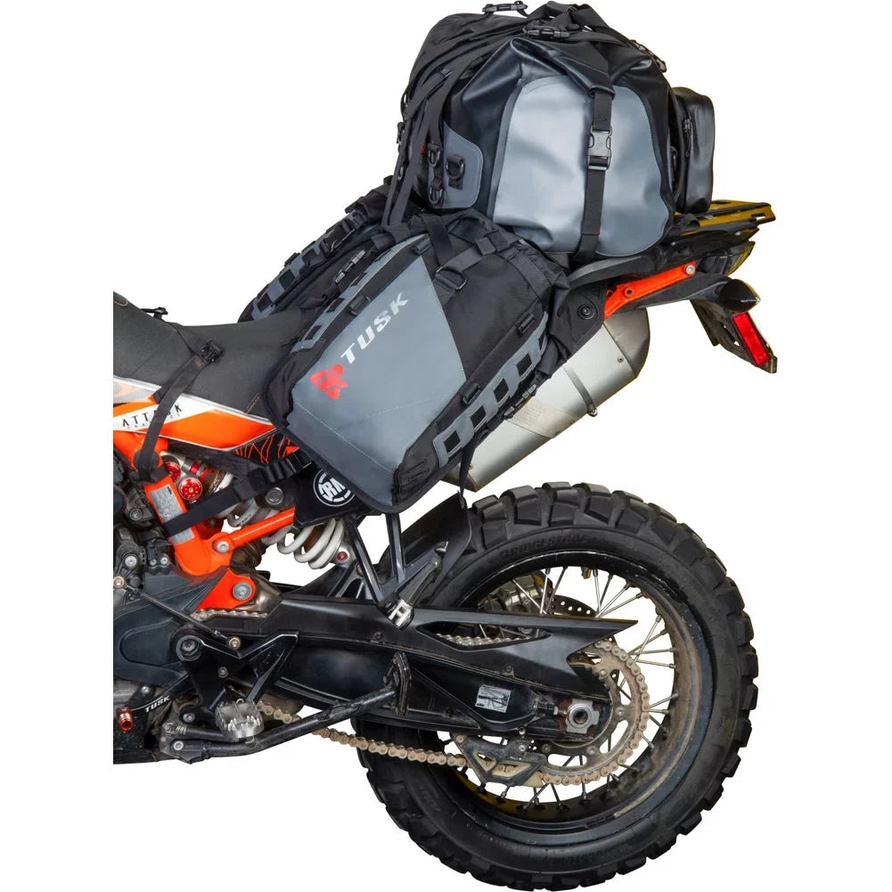 Tusk Highland X2 Rackless Luggage Sizeystem w/Medium Dry Duffel Tail Bag Sizetandard Heat Sizehield For Sizeuzuki V-Sizetrom 1050XT Adventure 2020