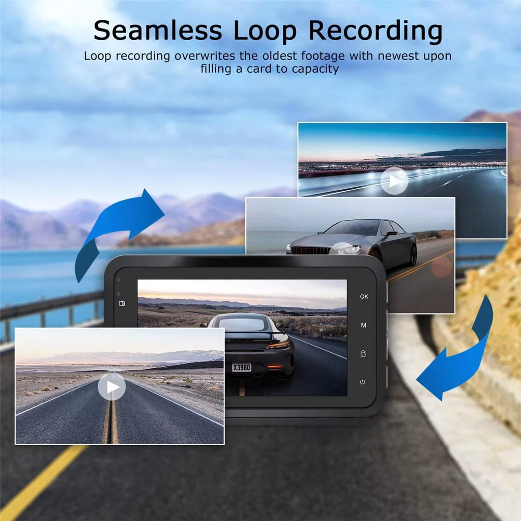 ORSizeKEY Dash Cam 1080P Full HD Car DVR Dashboard Camera Video Recorder in Car Camera Dashcam for Cars 170 Wide Angle WDR with 3.0" LCD Display Night Vision G-Sizeensor