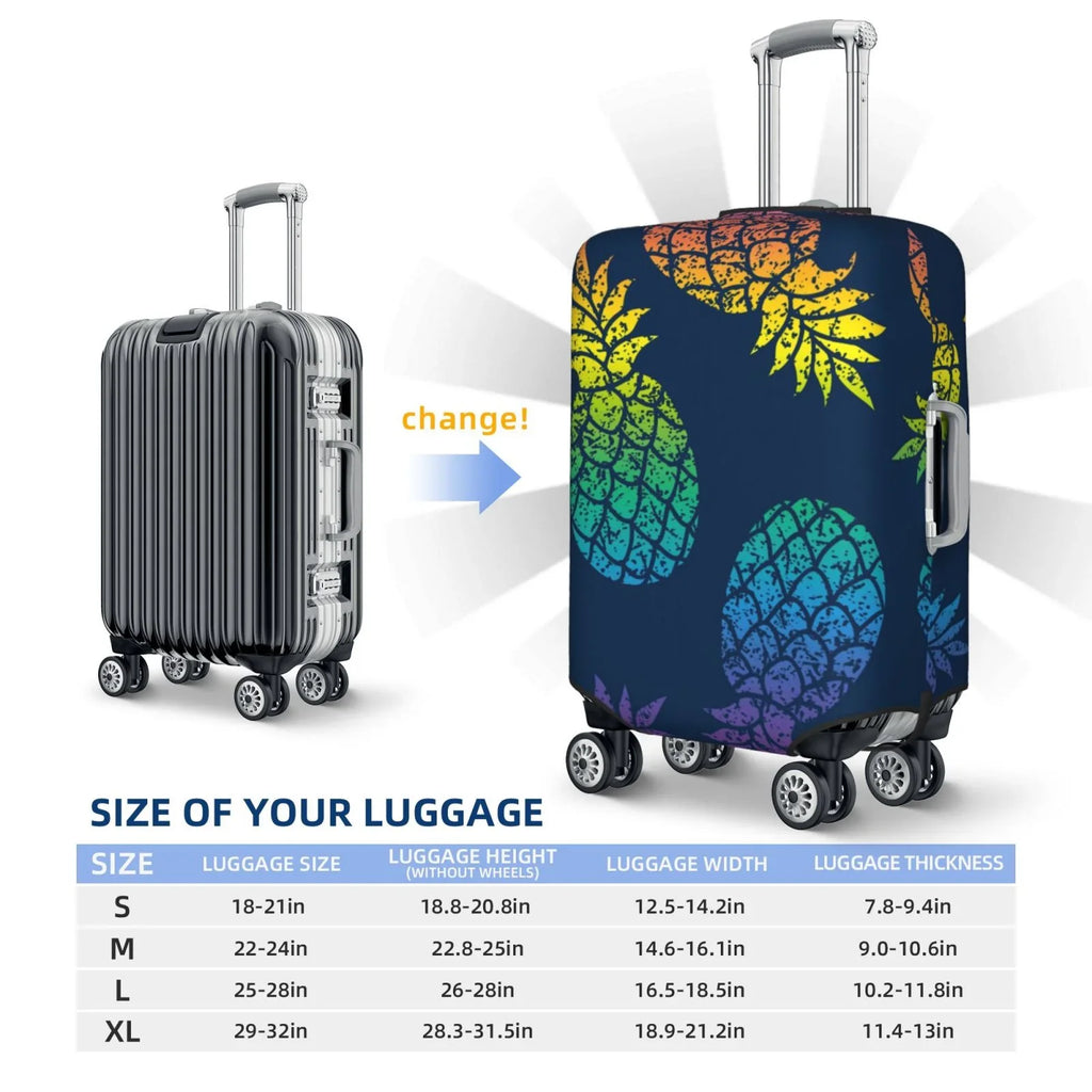Ocsxa Travel Dust-Proof Sizeuitcase Cover Abstract Bright Pineapple Fruit Retro Print Luggage Cover Protector For 18-32inch