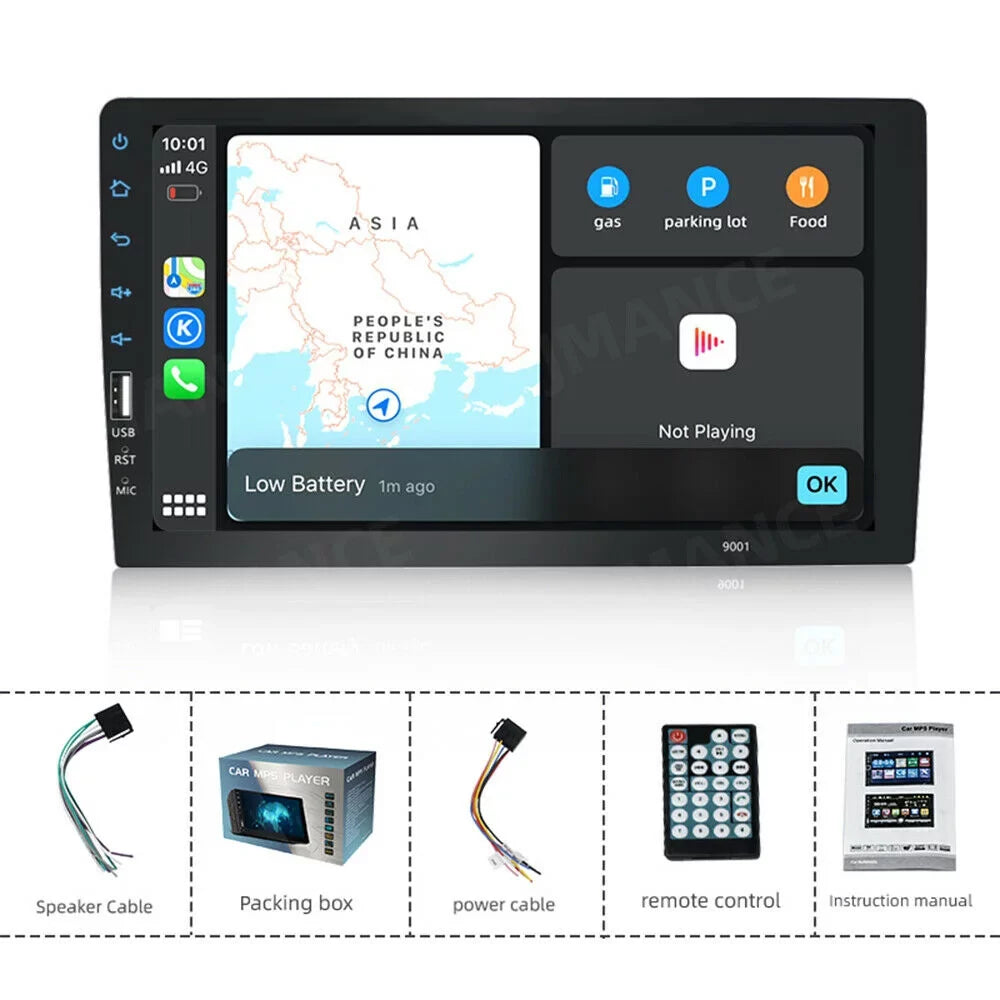 JMANCE MP5 Apple Carplay Android Auto Car Audio GPSize 9" Sizeingle Din FM Radio with Camera