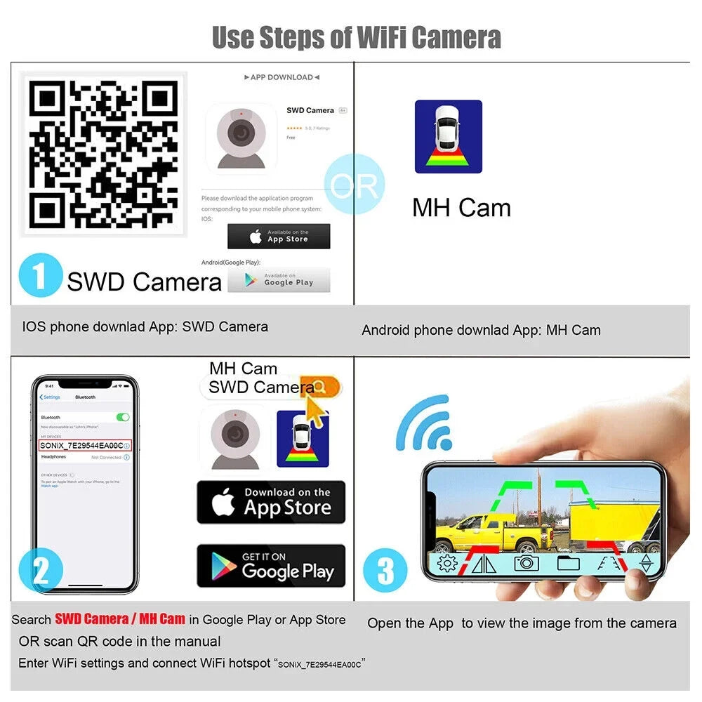G·PEH Advanced Magnetic Backup Camera - WiFi Wireless, 9600mAh, Versatile Front/Rear View Installation