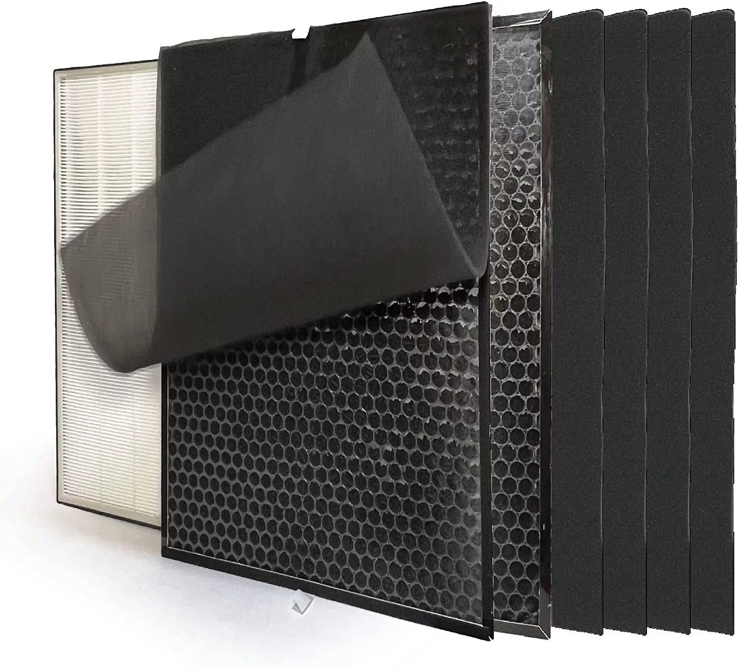 HEPA Filter Carbon Replacement Sizeet For Air Dr. Air Purifier AD3000 AD3000M Includes (1) HEPA (2) Carbon VOC Filters (4) Pre Filters