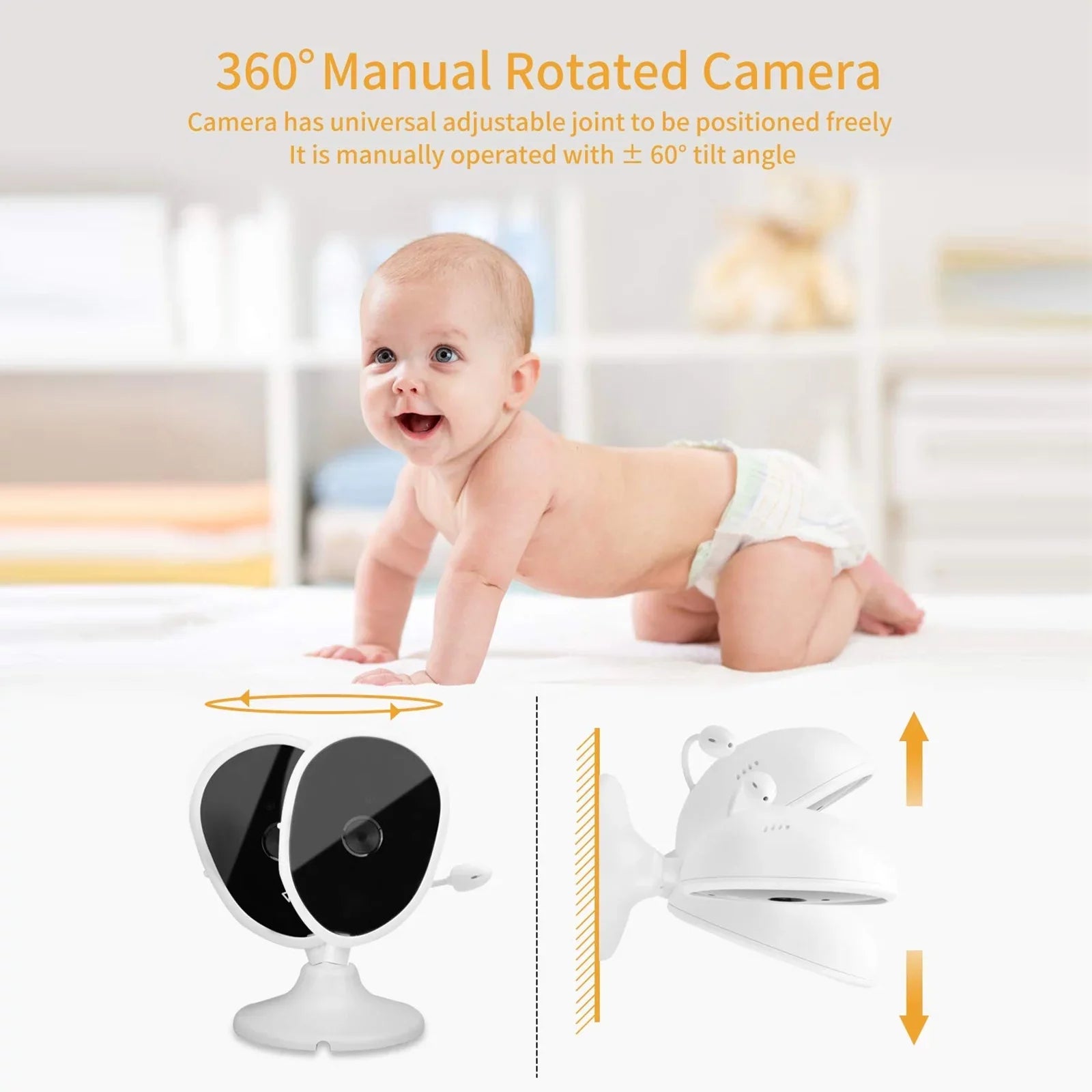 Arealer Wireless Monitor Video Monitor for Monitor with 2.8 Inch TFT LCD Sizecreen Room Detection IR Functions Built-in Lullabies