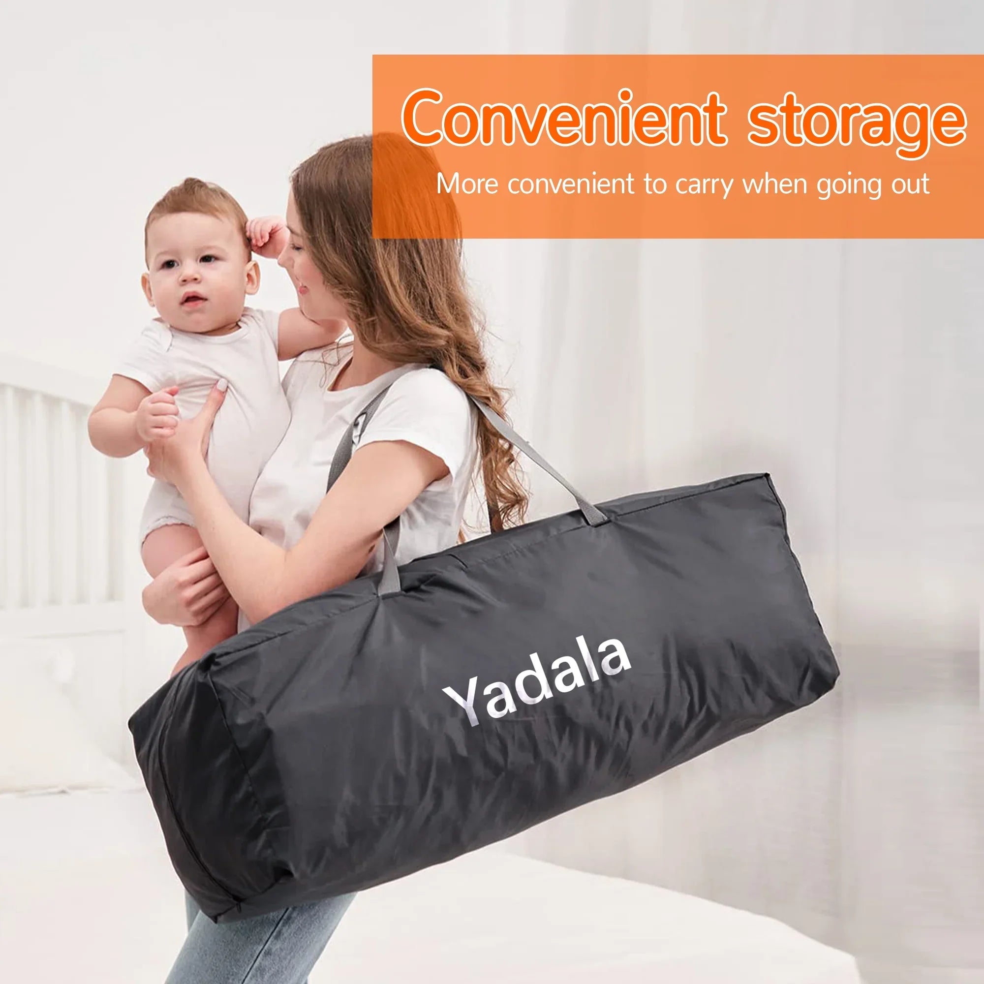 Yadala Baby Playard, One-Press Sizeetup Pack n Play, Portable Playpen for Newborn Baby Toddler