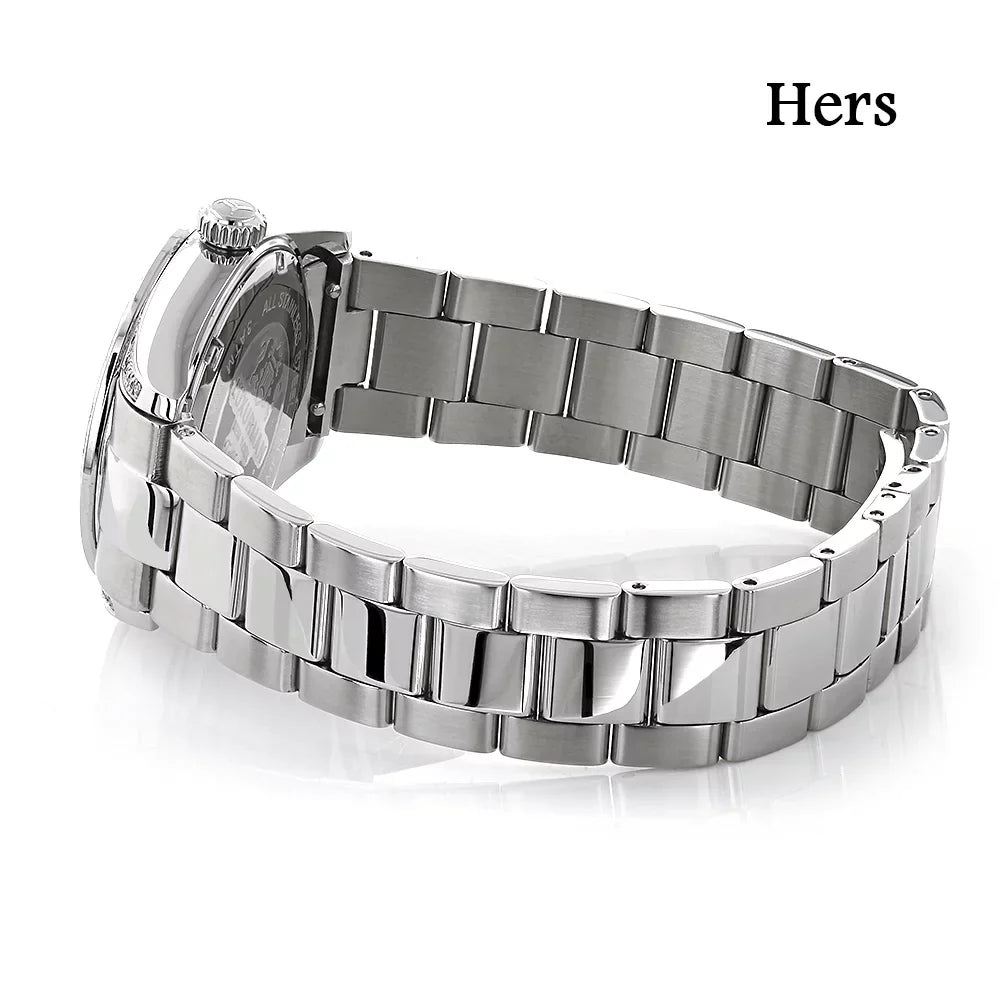 His and Hers Watches: Ivory Gold Pltd Diamond Watch Sizeet 3.5ct